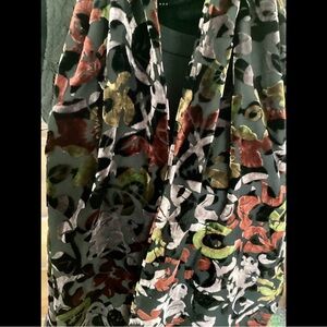 62” Long Silk Rayon Velvet Part Sheer Burn Out Scarf 10” Wide Double sided